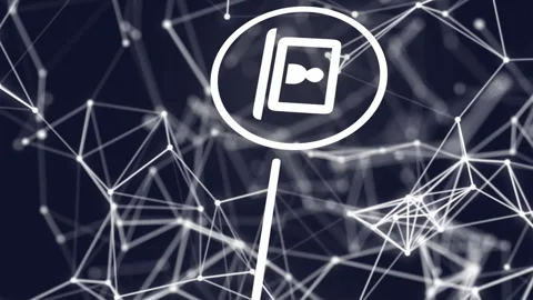 Animation of flowchart of icons and connected dots over black background Stock Footage 312906260