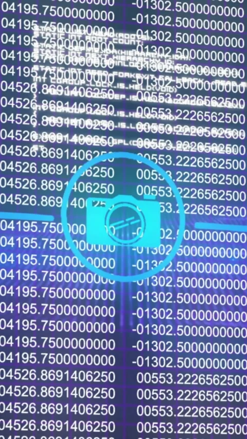 Animation of flowchart of icons with changing numbers and computer language over Stock Footage 323578805