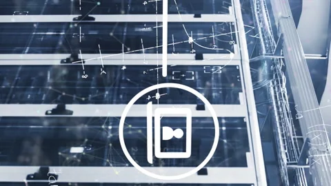 Animation of flowchart with mathematical equation and diagrams over connected Stock Footage 313369575