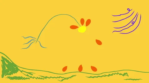 Animation of a flower petals falling under wind. 스톡 동영상 169318281