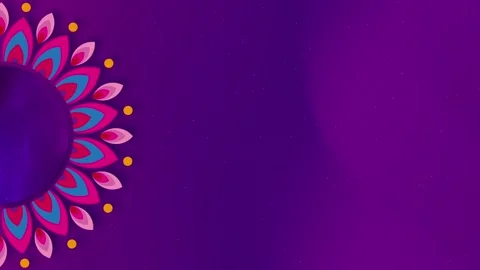 Animation of Flower Rangoli Mandala rotating, traditional Indian festival Stock Footage 327849918