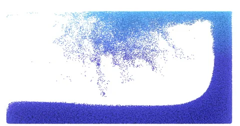 Animation of a fluid from a system of particles. 3D animation and rendering. Stock-Footage 231691671