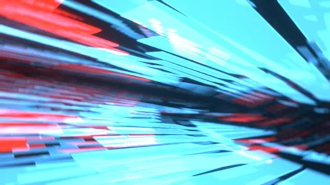 Animation fluorescent hyperspace neon background, soft focus. 3D Render. Stock Footage 246867012