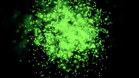Animation of flying flickering particles form a heart sign or like symbol on Stock Illustration