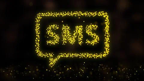 Animation of flying flickering particles form a mailing sign or message symbol Stock Illustration
