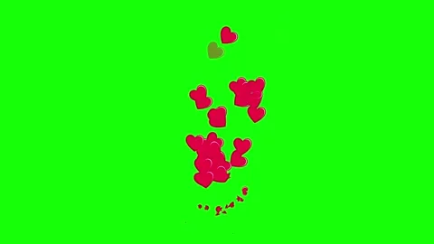 Animation of flying hearts assembled from small puzzles on a green screen. 4k 2d Stock-Footage 150502965
