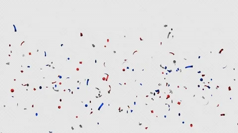 Animation flying red, white, blue confetti on Alpha channel. Labor day Stock Footage 278829925
