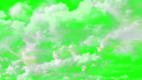 Animation - Flying Through The Clouds On The Green Screen Background Stock Footage 130845448
