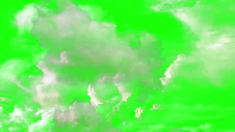 Animation - Flying Through The Clouds On The Green Screen Background Stock Footage 130845484