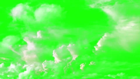 Animation - Flying Through The Clouds On The Green Screen Background Stock Footage 130845644