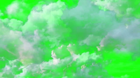 Animation - Flying Through The Clouds On The Green Screen Background Stock Footage 130845716