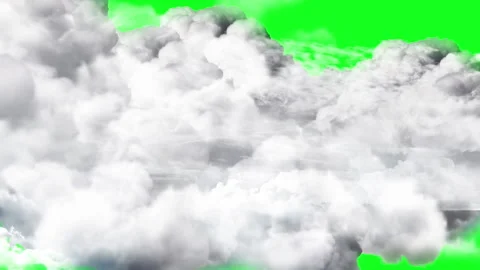 Animation - Flying Through The Clouds On The Green Screen Background Stock Footage 266910090