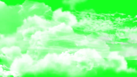 Animation - Flying Through The Clouds On The Green Screen Background Stock Footage 266910155