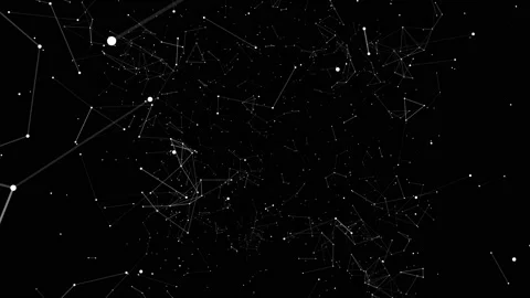 Animation of flying through the constellations. Plexus abstract technology and Stock Footage 120145423