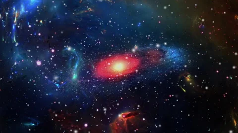 Animation of flying through galaxy outer space. moving and glowing stars Stock-Footage 260507818