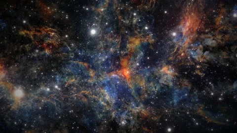 Animation of flying through outer space towards milky way galaxy Stock Footage 159798245