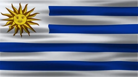 Animation of a flying Uruguay flag Stock Footage 312484893