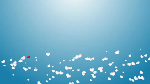 Animation of flying white hearts in the wind at the bottom. Stock Footage 230087399