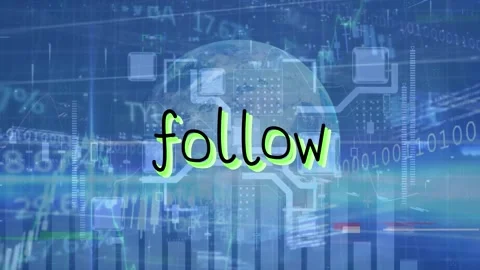 Animation of follow text, binary codes, trading board, graphs, computer language 動画素材 222235861