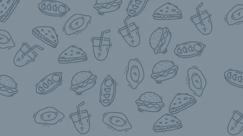 Animation Food Seamless Pattern 05 Stock Footage 320090997