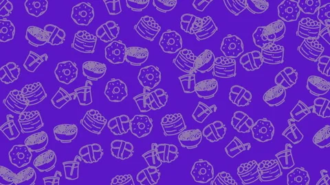 Animation Food Seamless Pattern 07 Stock Footage 320091127