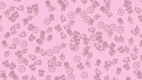 Animation Food Seamless Pattern 08 Stock Footage 320091135