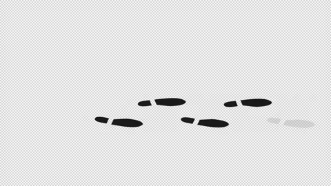 Animation of the footprints. Cartoon Stock Footage 144039224