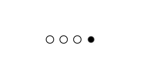 Animation of four dots with second dot highlighted in gray color on white b.. Stock Footage 329145156