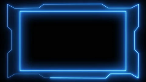 Animation frame border neon glow blue Stock Footage 219375730