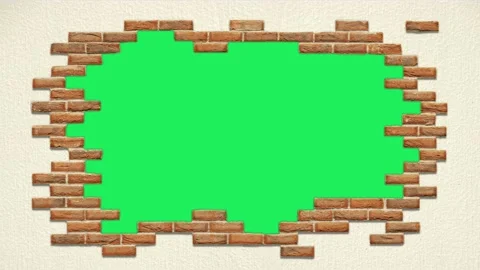 Animation frame Broken wall with green space. Stock Footage 142773638