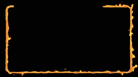 Animation of a frame from a moving fire blazes and closes in a square. Video stock 155141388