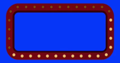 Animation frame rectangle lamp theater with chroma key Stock Footage 317090434