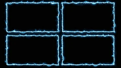 Animation of a frame for texts and ads of running lines of neon light blue trans Stock Footage 219503255
