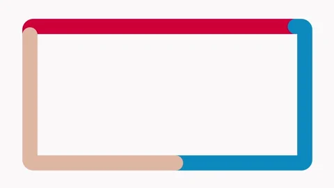 Animation frame of various moving geometric color shapes on a white background. Stockbeeldmateriaal 148326216