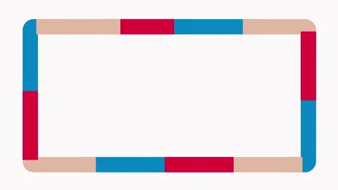 Animation frame of various moving geometric color shapes on a white background. Vidéo 148326217