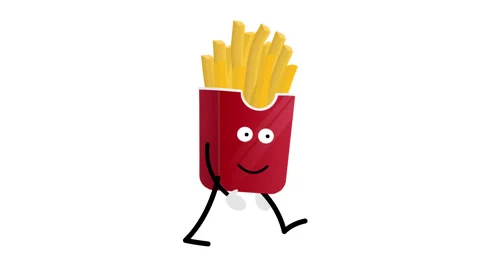 Animation of French fries. Fast food. Ca... | Stock Video | Pond5