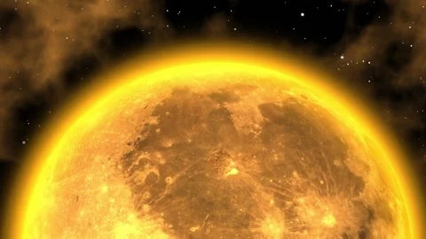 Animation of the full moon over the ocean Stock Footage 155939927