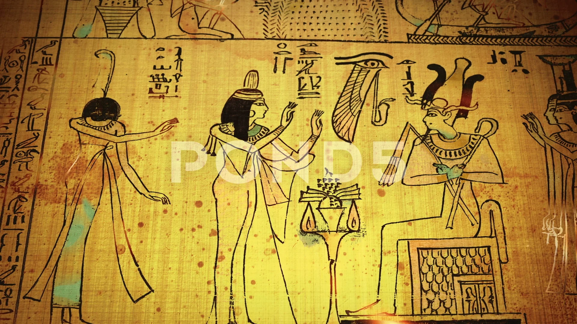 Animation Of Funerary Papyrus From Ancie... | Stock Video | Pond5