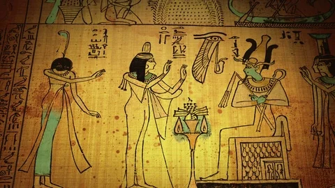 Animation Of Funerary Papyrus From Ancient Egypt. Book Of The Dead With Osiris 스톡 동영상 81677524