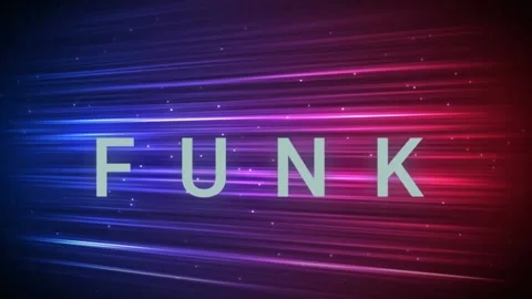 Animation of funk text in blue, over flashing purple and pink light beams Stock Footage 171287623
