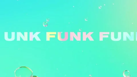 Animation of funk text over abstract liquid patterned background Stock Footage 241010694