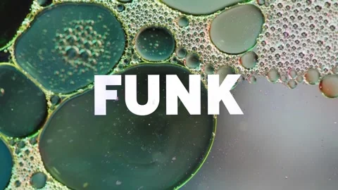 Animation of funk text over abstract liquid patterned background Stock Footage 241344181