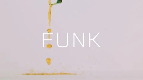 Animation of funk text over liquid on white background Stock Footage 233191319