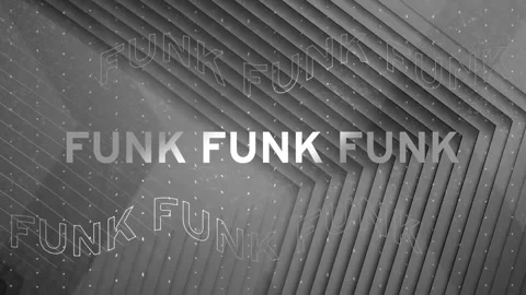 Animation of funk text over pattern on grey background Stock Footage 246410603