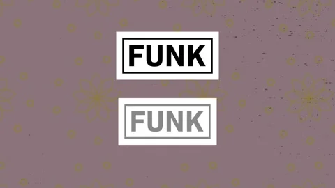 Animation of funk text over pattern on grey background Stock Footage 246589057