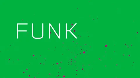 Animation of funk text in white, with floating pink spots on transparent Stock Footage 318124306