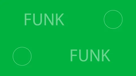 Animation of funk text in white, repeated, with white shapes, on transparent Stock Footage 318124267