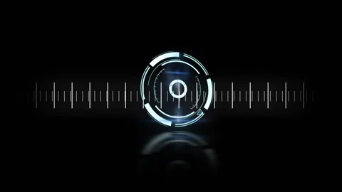 Animation of futuristic digital interface with circular elements and linear Stock Footage 303840722