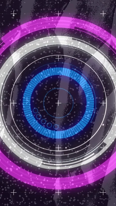 Animation of futuristic digital interface with circular patterns in school Stock Footage 319617271