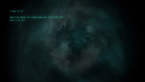Animation with futuristic HUD interface and Hacker code running down a comput Stock Footage 131911447